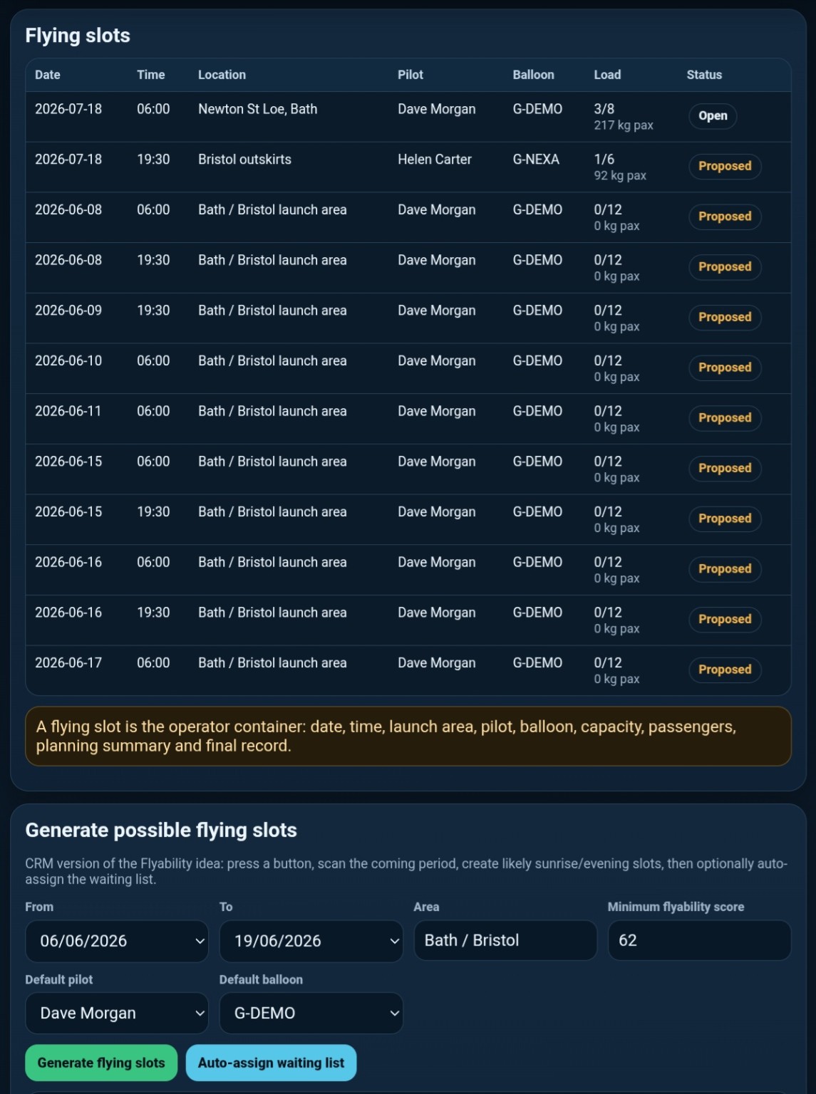 CRM passenger assignment
