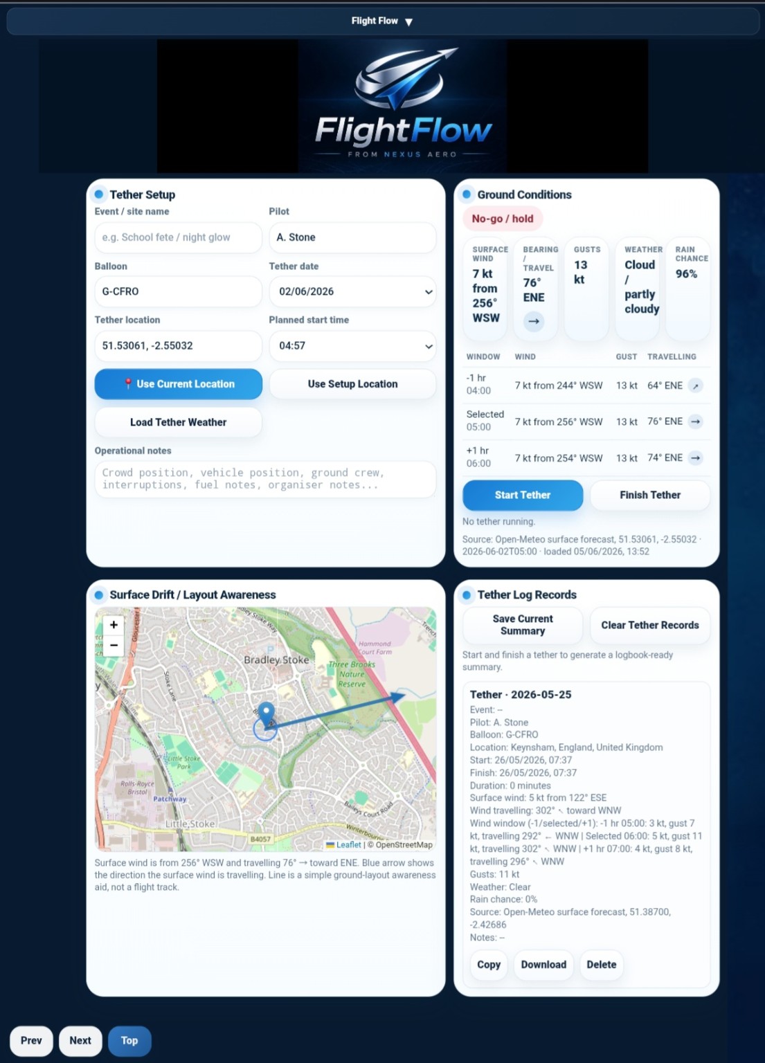 FlightFlow boundary editor
