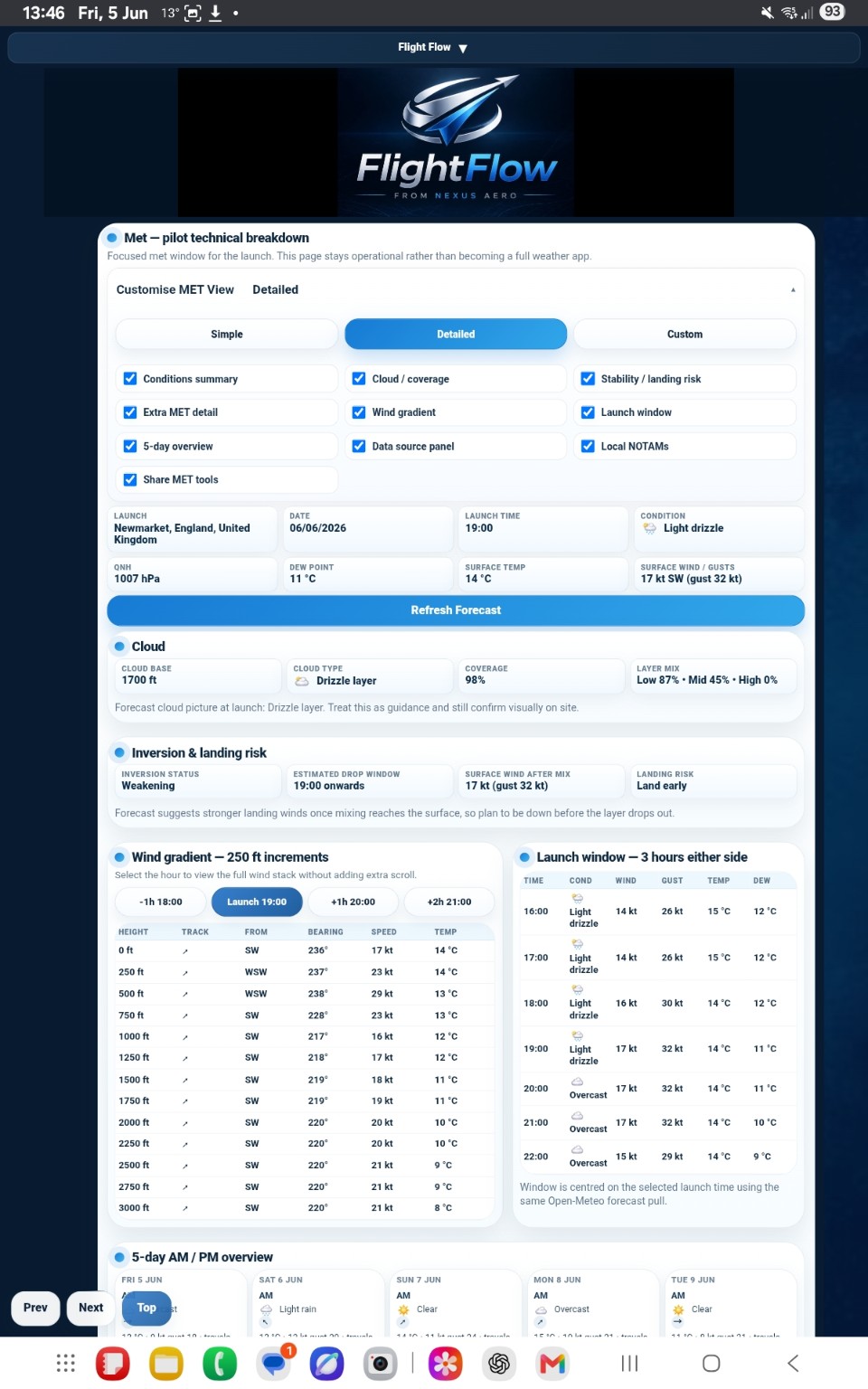 FlightFlow main workflow screen