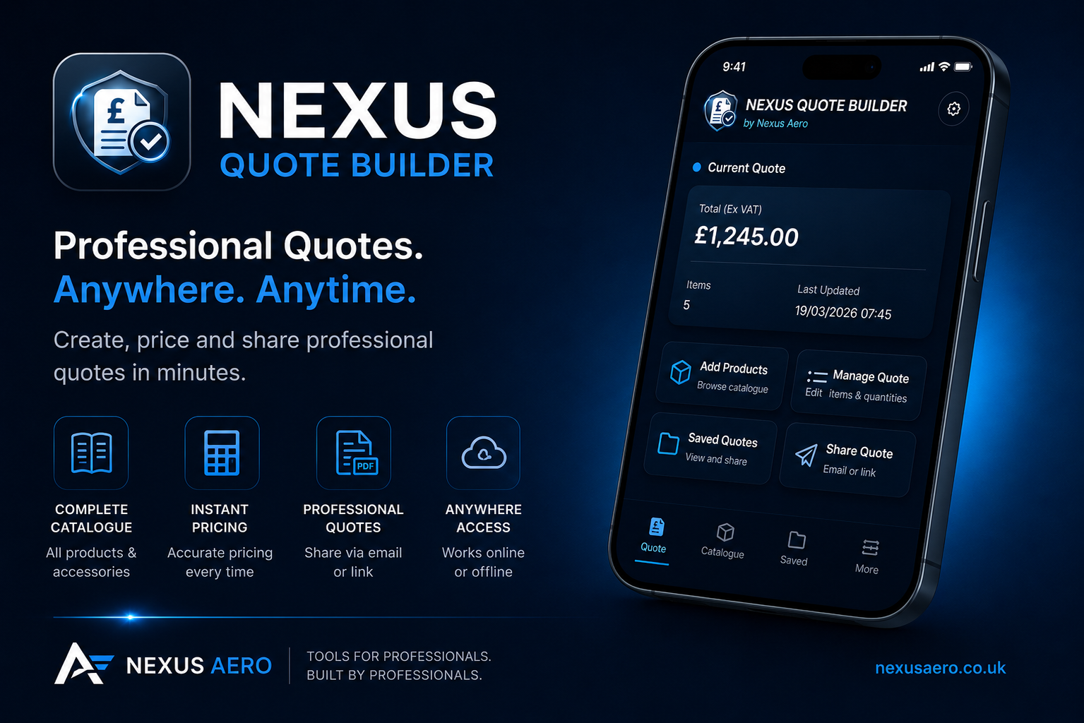 Nexus Quote Builder professional quotes advert