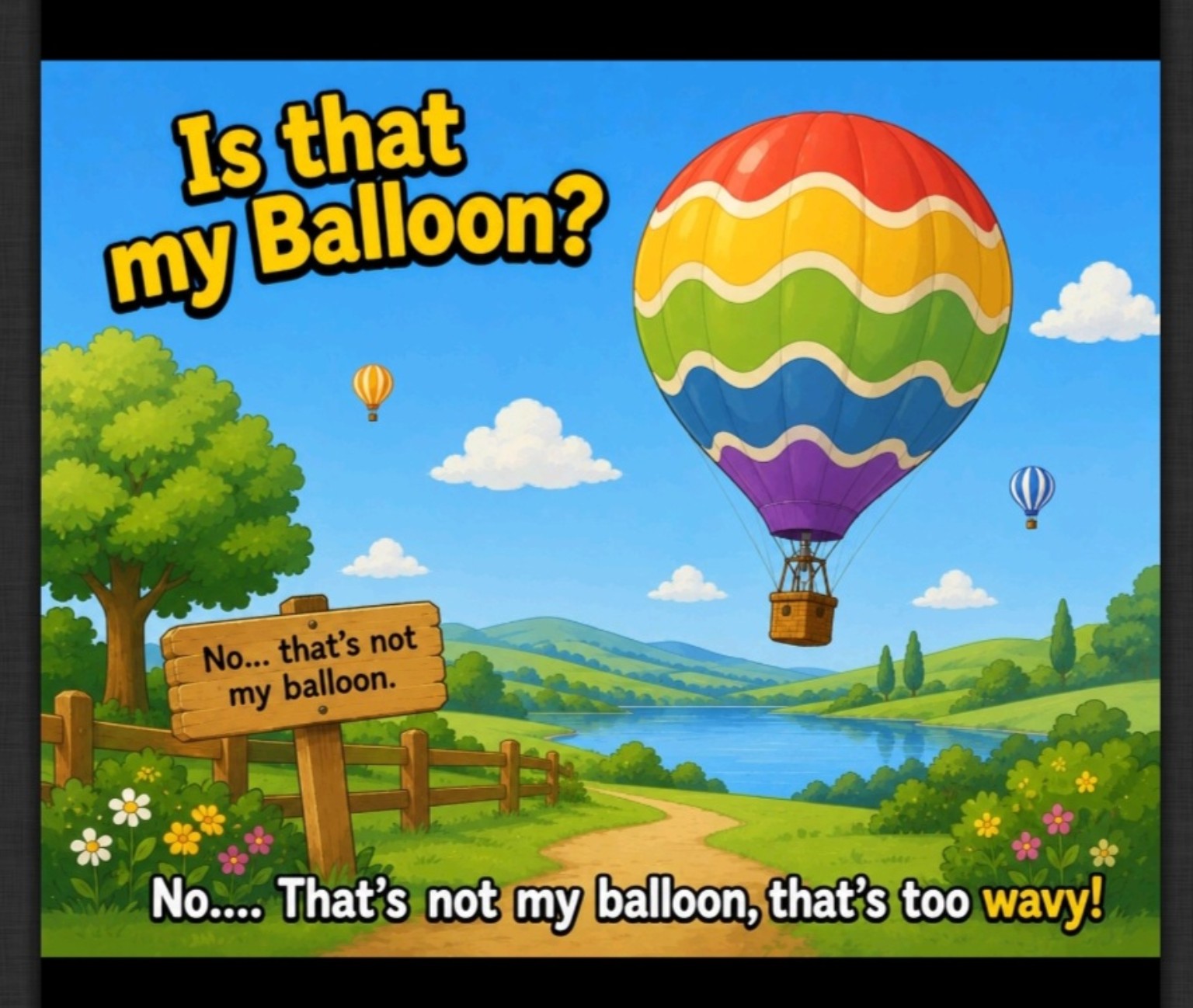 Where's My Balloon story page too wavy